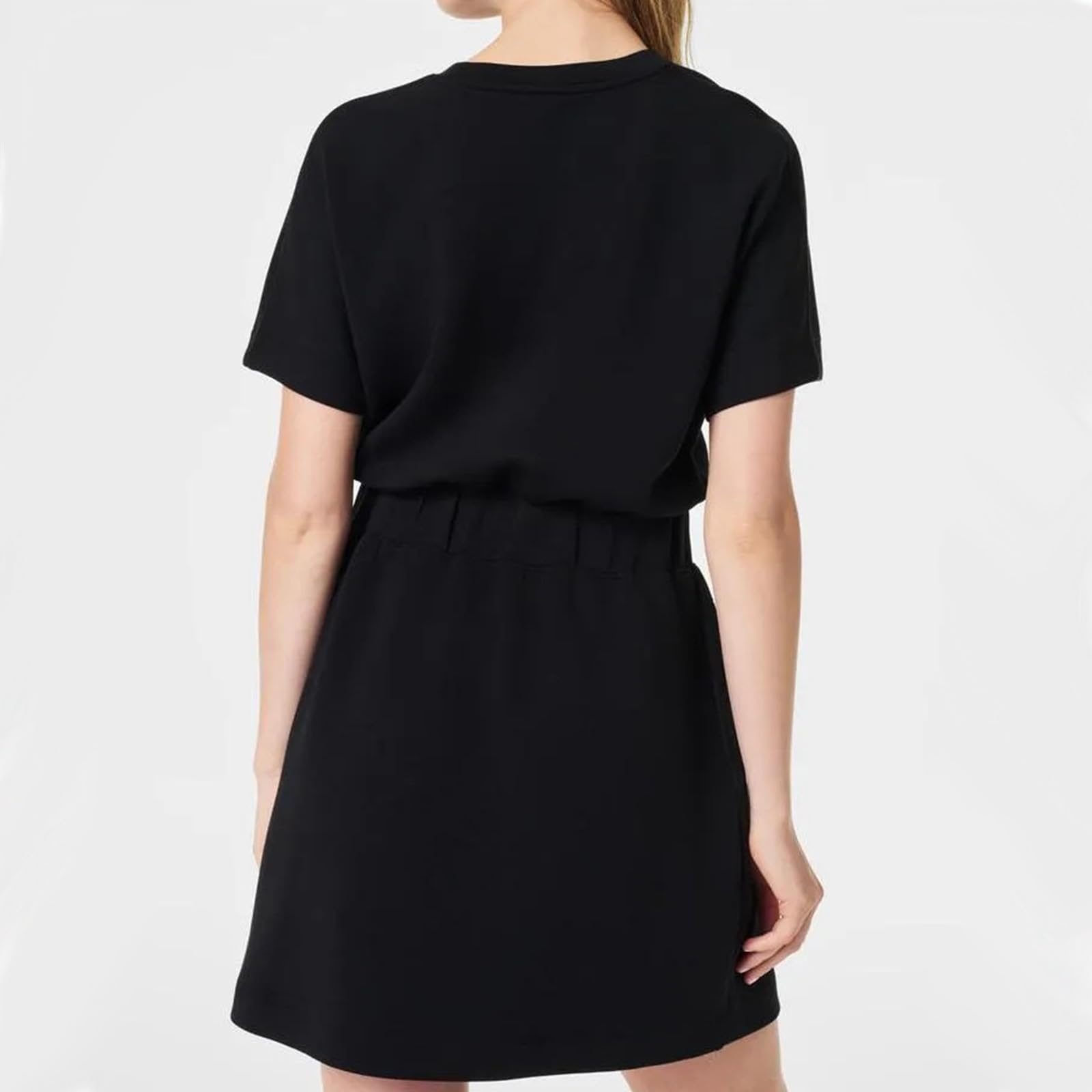 Vestido de Punto para Mujer | Cintura Ceñida con Bolsillos | Viajes de Verano | Ligero,Largo hasta la Rodilla