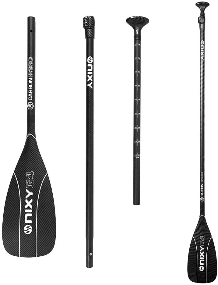 NIXY Carbon Fiber Hybrid SUP Paddle Adjustable 3-Piece Stand Up Paddleboard Paddle – Blade Size 90 - Lightweight and Floating - Adjustable from 67 to 84 inches