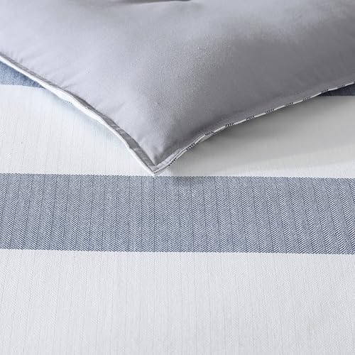 Nautica - Queen Comforter Set, Soft & Breathable Cotton Bedding with Medium Weight Feel, Reversible 3 Piece Bed Set with Matching Pillowcases (Fairwater Blue) by Nautica - Image 5