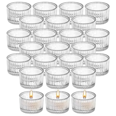 24 PCS Retro Glass Tea Light Holders Cover