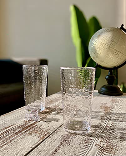 Klifa- Nice- 14.7 & 20 Ounce, Set Of 8, Acrylic Tumbler & Highball Drinking Glasses, Bpa-Free, Stackable Plastic Drinkware, Dishwasher Safe Cups, Clear #TOP2