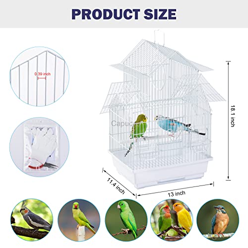 Capuca Small Bird Travel Cage - The Lightweight Small Birds Starter Kit With Birdcages And Accessories Great For Parakeets Lovebirds Parrotlets Finches Canaries #TOP2