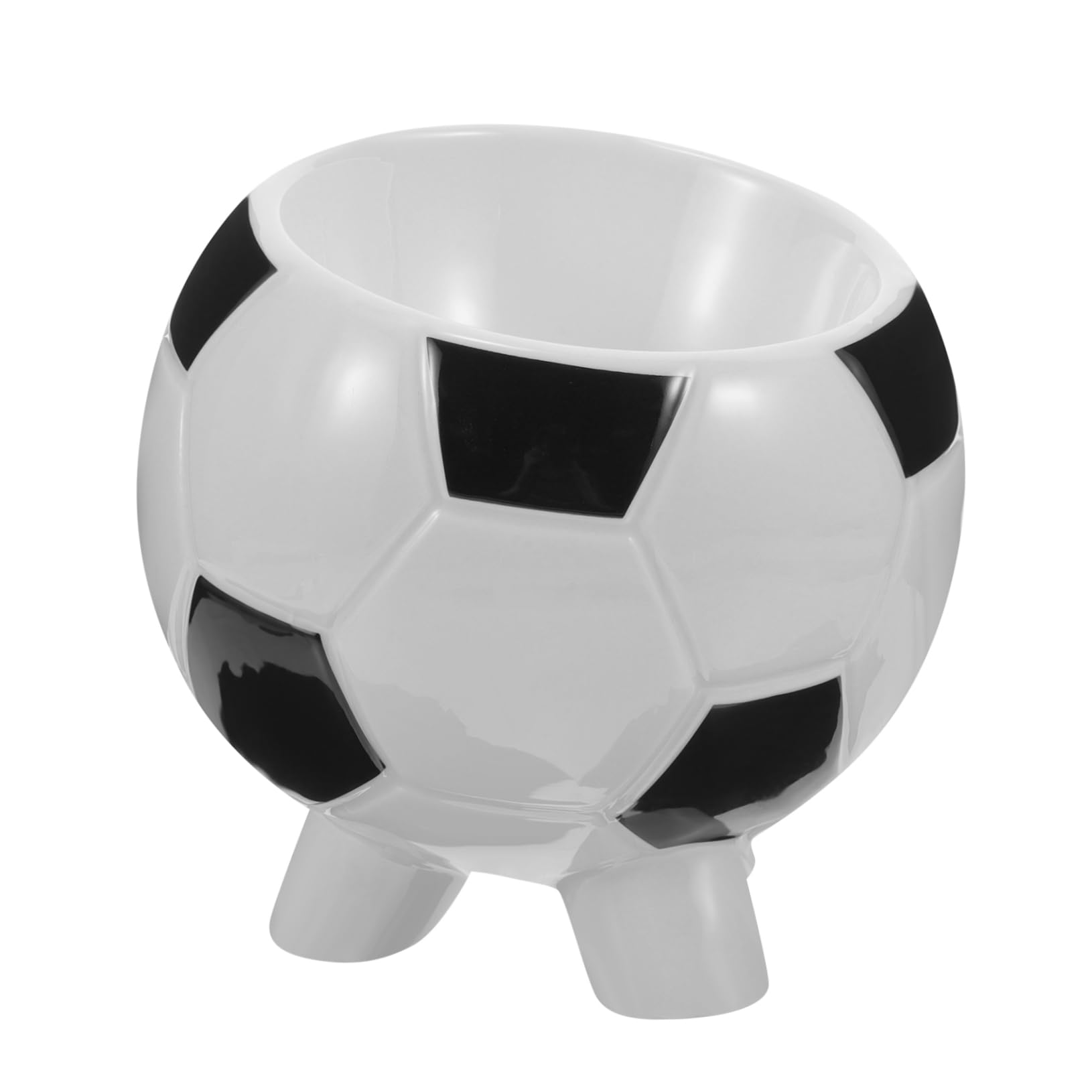 Ciotola per Animali a Tema Calcio in Ceramica per Cane e Gatto | Base Ampia, Finitura Liscia, Facile da Lavare, Adatta a Pappa e Acqua per Cuccioli