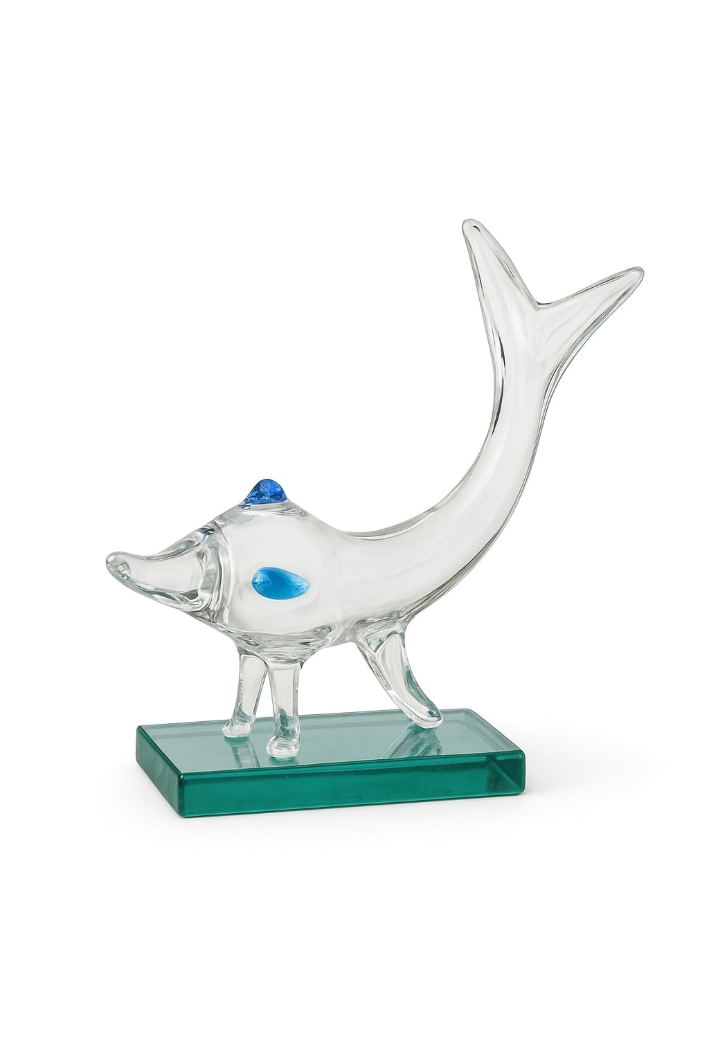 TEJASWI Craft Crystal Glass Fish Showpiece for Home Decor, Office Desk & Gift Item (Transparent with Blue Accents)-image-37