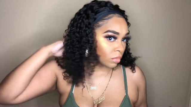 Amazon.com: Rebasar Deep Wave Headband Wig Human Hair 14 Inch