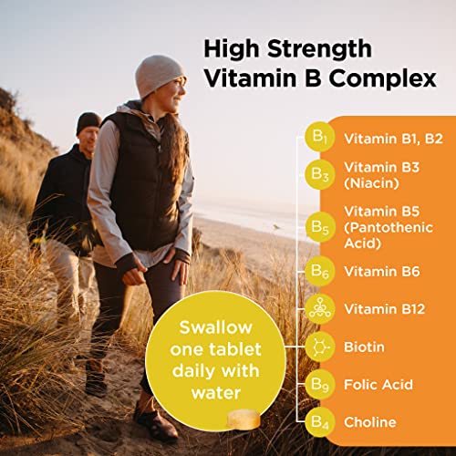 Healthspan High Strength Vitamin B Complex (120 Tablets) | High Levels of All 8 B-Complex Vitamins | Supports Brain & Heart Health | Immune Health | Reduces Tiredness & Fatigue | with Choline | Vegan - Image 5