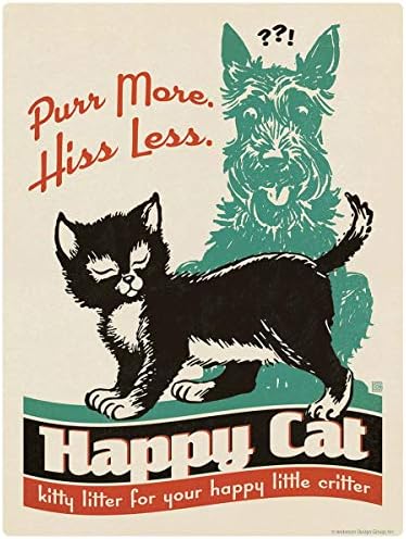 Happy Cat Kitty Litter Purr More Hiss Less Decal Peel and Stick Decor