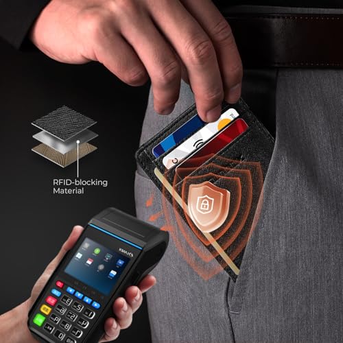 Image of RUNBOX Slim Minimalist Front Pocket RFID Blocking Leather Wallets for Men and Women Card Holder Wallets Gifts for men