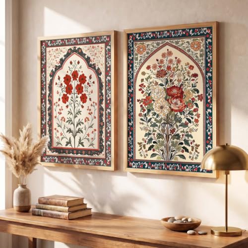 Image of kotart - Pichwai Art Painting for Wall Decoration Wall Poster With frames Traditional Indian Art Madhubani Paintings for Living Room Framed Painting Home Room Bedroom Office Decor Paintings Home Decoration Indian Decor Frames set of 2 (1, (14x20 Inch), Framed)