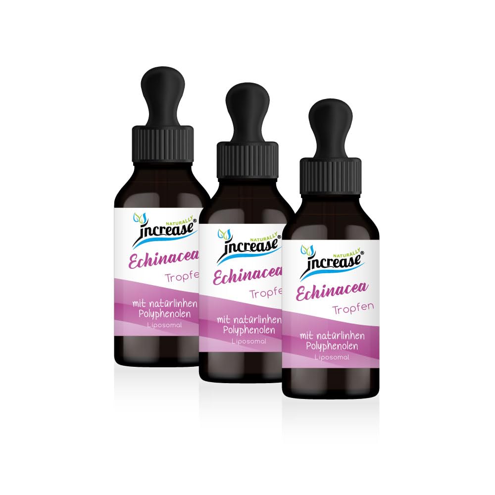 Nimm 3, zahl 2 Aktion Liposomale Echinacea Tropfen hochdosiert - (180.000mg in 3 Flaschen) 2000mg Echinacea pro Tagesdosis davon 80 mg Polyphenole - MCT Öl - Hohe Bioverfügbarkeit