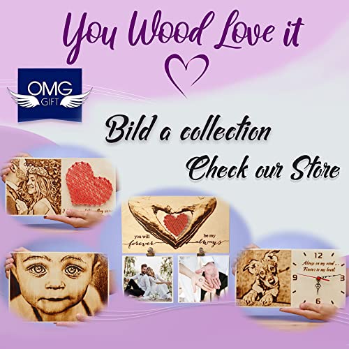 Omggift Personalized Wood Burned Photo Clock - Custom Photo Gifts - Unique Personalized Gifts For Women - Traditional Romantic Gift For 5Th Anniversary For Her - Gifts For Dad #TOP5