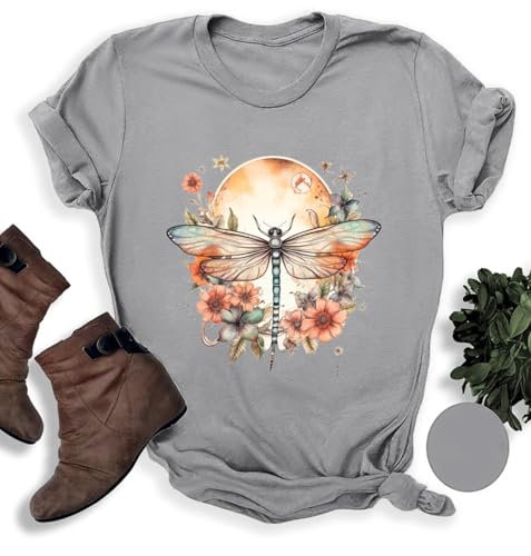 Women's Short Sleeve T Shirts Graphic Tees Crewneck Casual Loose 2025 Summer Boho Tops2