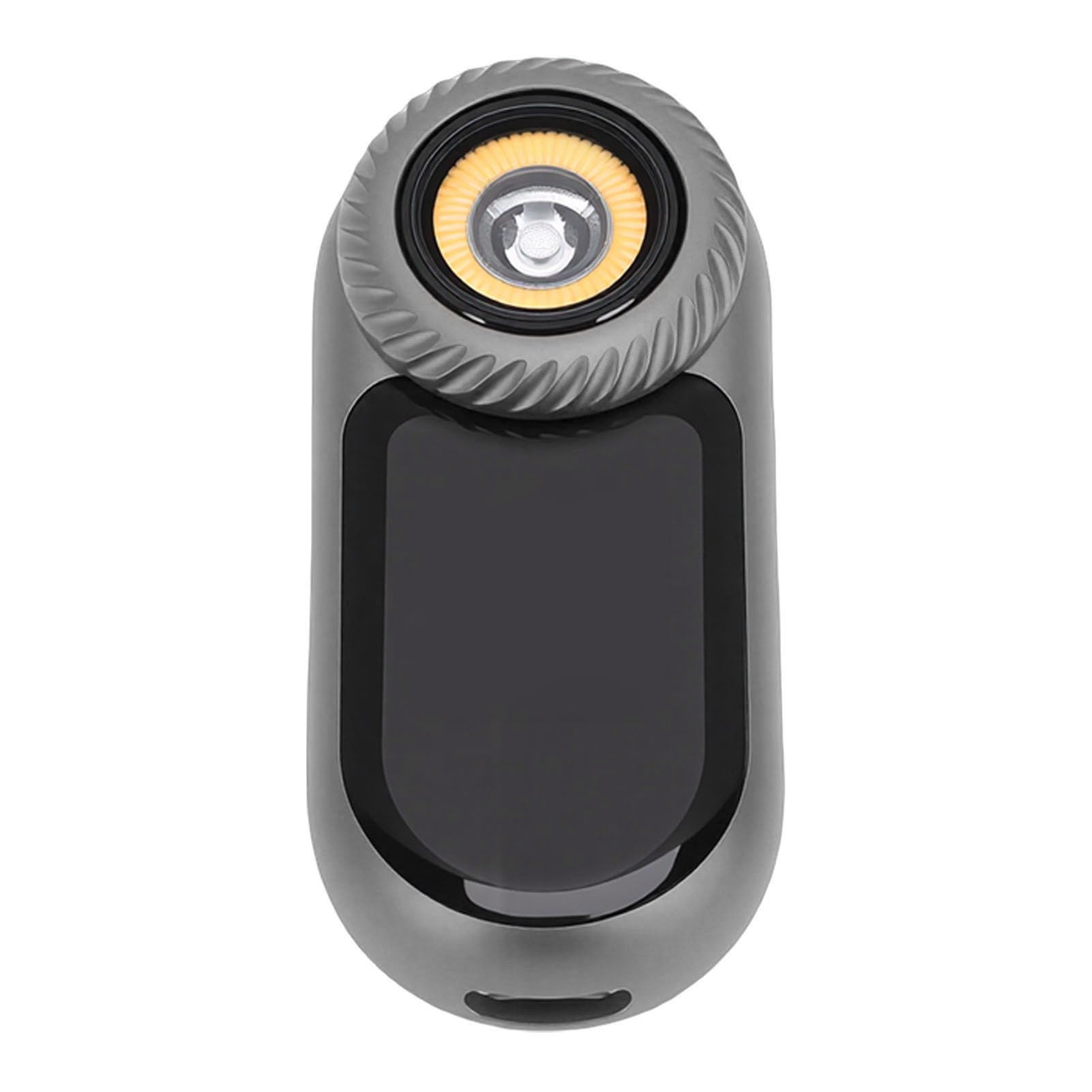lyrlody Piccola Torcia, Torcia Ricaricabile in Alluminio con Display RGB 400LM Doppia Luce USB C 600mAh Luminosità Regolabile per Viaggi Tascabili e Appassionati di Tecnologia