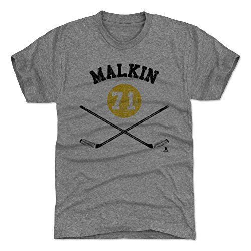 500 LEVEL Evgeni Malkin T-Shirt (Premium Men's T-Shirt, Large, Tri Gray) - Evgeni Malkin Sticks Y