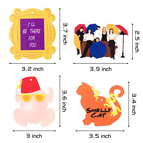 25Pcs Friend Novelty Wood Christmas Ornaments Friend Wood Decor Tv Show Theme Pendant Hanging Embellishments Holiday Decorations With Ropes For Birthday Party Favor Supplies #TOP2