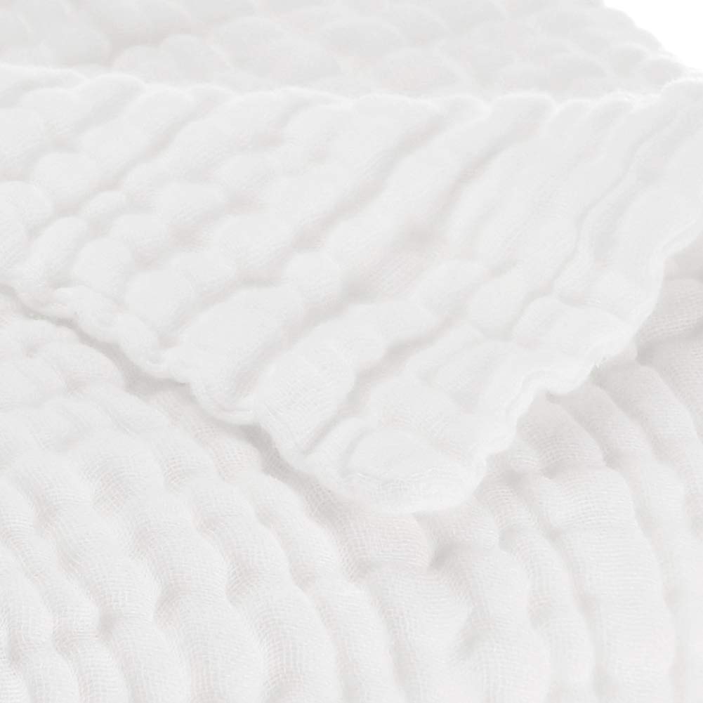 Aablexema Toallas de baño de Muselina para bebé, Juego de 2 Mantas de tamaño Grande de 43 x 43 Pulgadas para recién Nacidos, niños y niñas, adecuadas para la Delicada Piel del bebé (Blanco)