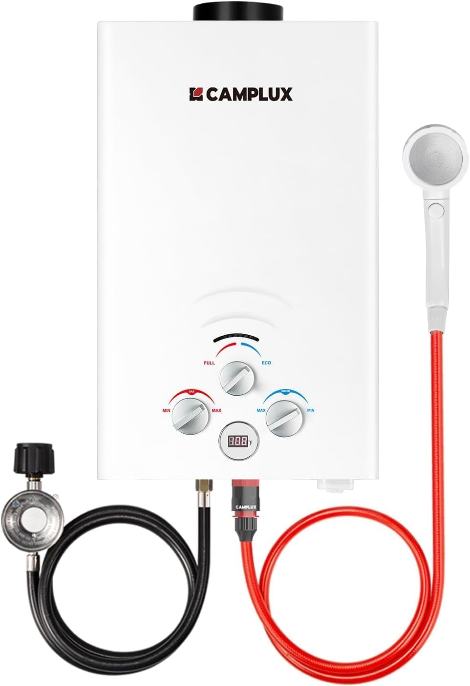 CAMPLUX Propane Water Heater, 2.11GPM Portable Water Heater for Camping, 55,000 BTU Portable Hot Water Heater Outdoor