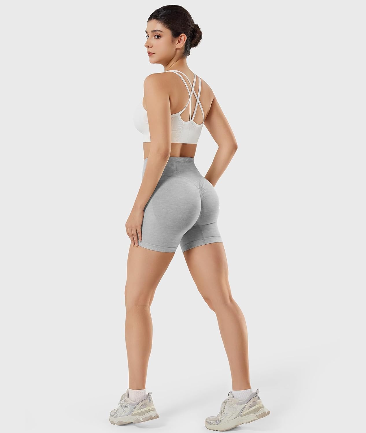 YEOREO SoftHue Workout Shorts Womens Scrunch Butt Lifting 4.5" Seamless Gym Clorisy Running Shorts - Image 6