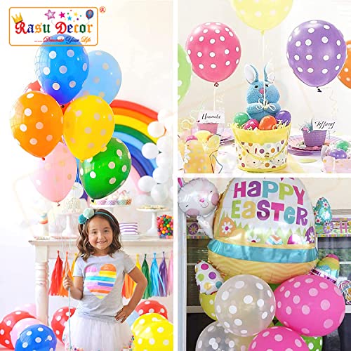 Image of RasuDecor 20 Pieces 12 inch Polka Dot Latex Balloon Mix Color with White Dot Balloons (10+10), 12 Inch Latex Polka Dots Balloons for Kids Women Men Birthday Easter Engagement Wedding, Halloween Party Supplies Decor #RasuImpex (20Pcs 12 inchPolkaDotMixColor)