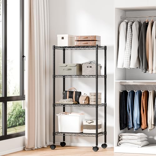 Image of DUMOS 4-Tier Metal Storage Shelves, Shelving Unit, Storage Rack, 23 inch W