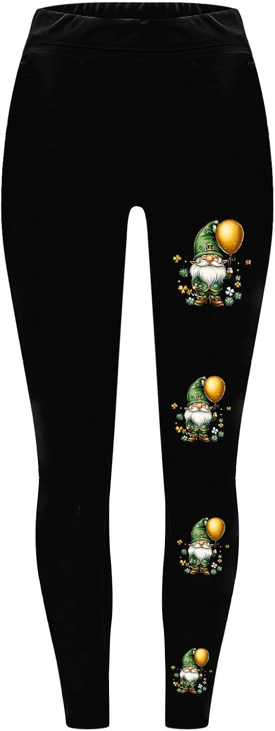St Patricks Day Leggings for Women High Waisted Casual Shamrock Yoga Pants Irish Green Graphic Soft Stretchy Tights - Image 5