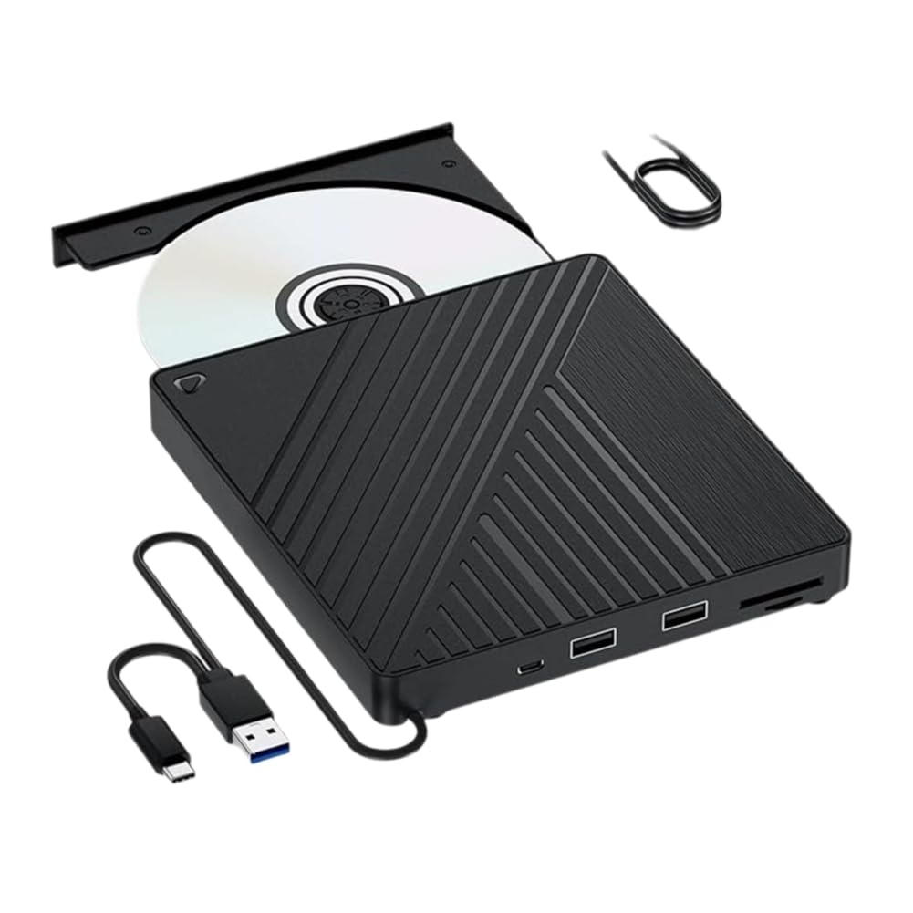 Zewnętrzny napęd optyczny 5 w 1 Bluray nagrywarka DVD/CD czytnik BD z portem USB gniazdo kart SD/TF na biurko do laptopa PC
