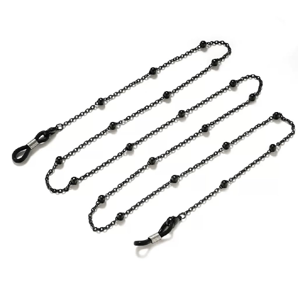 Cadena de Metal for Gafas, Gafas de Sol, Cadena for el Cuello, Cadena for Auriculares(Svart)