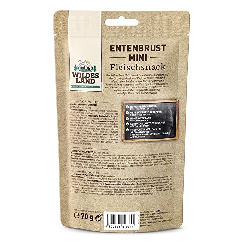 Wildes Land - Entenbrust Mini - 8 x 70 g - Hundesnack - Hundefutter - Getreidefrei