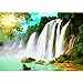 Produktbild Runa Art Fototapeten 396 x 280 cm Wasserfall Natur - Vlies Wanddekoration Wohnzimmer Schlafzimmer - Deutsche Manufaktur - Grün Weiss 9006012b