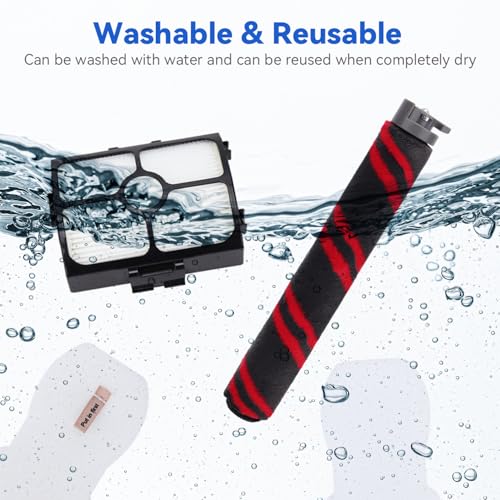 Image of HZ3002 Replacement Brush Roller and Filters for Shark HZ3002 / HZ3000 Vacuum Cleaner - Replace Parts XFFKHZ3000 XHFHZ3000, 1 Brush Roller 2 HEPA Filters & 2 Foam and Felt Filters