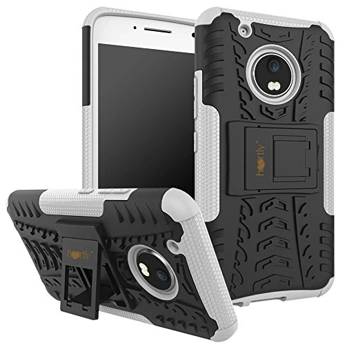 Image of Heartly Back Case Cover Compatible with Motorola Moto G5 (5.0 inch inch) - Kickstand Rugged Shockproof Tough Hybrid Armor Dual Layer Bumper - Best White
