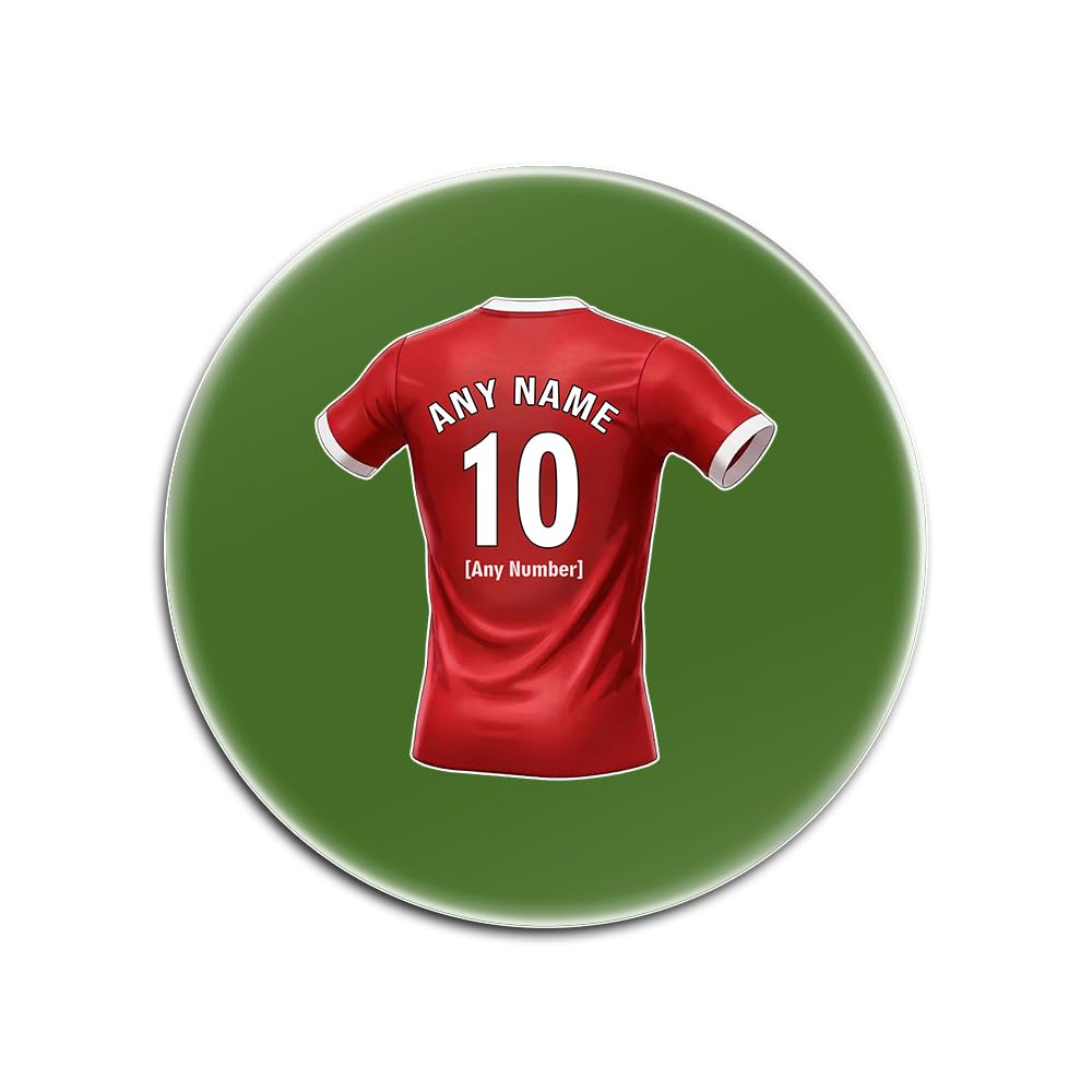 Maillot de football rouge dessous de verre en verre pour vos soirées de match