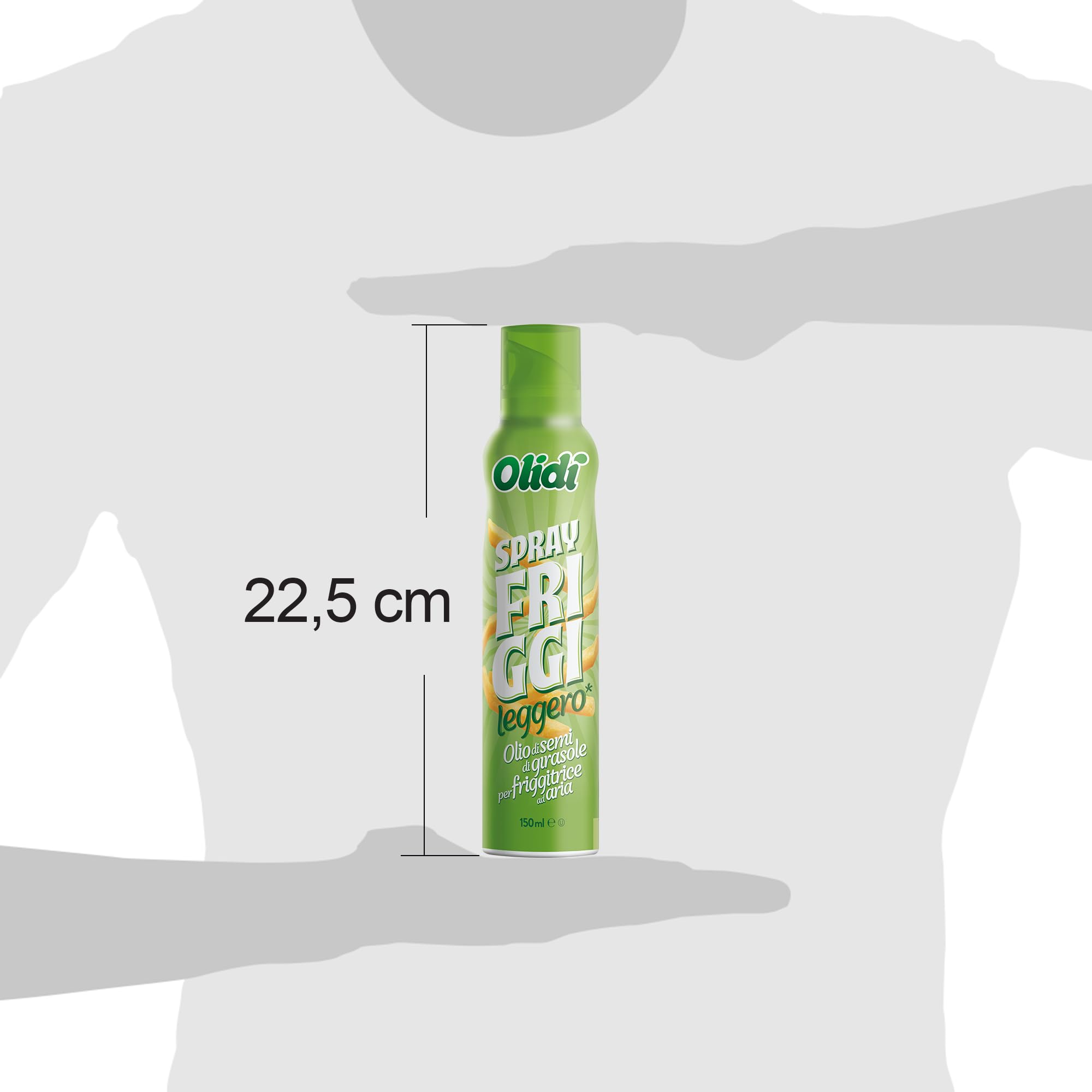 Olidì, 3X150 ml, Olio Spray per Friggitrice ad Aria, Spray da Cucina, Olio di Girasole Alto Oleico, Zero Sprechi e Dosi Precise, Nebulizzatore Olio