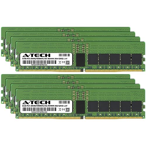 Image of A-Tech 256GB Kit (8x32GB) DDR5 4800MHz PC5-38400 ECC RDIMM 1Rx4 (EC8 10x4) Single Rank 1.1V ECC Registered DIMM 288-Pin Server RAM Memory Upgrade Modules (A-Tech Enterprise Series)