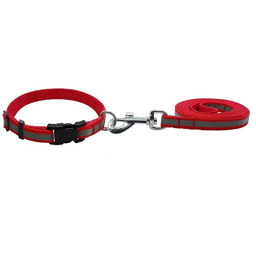 D&C Paws Reflective Nylon Collar with Leash Set for Puppies and Dogs 15mm, Red (Color May Vary)-01 (B096VMNMY1) Amazon Price History, Amazon Price Tracker