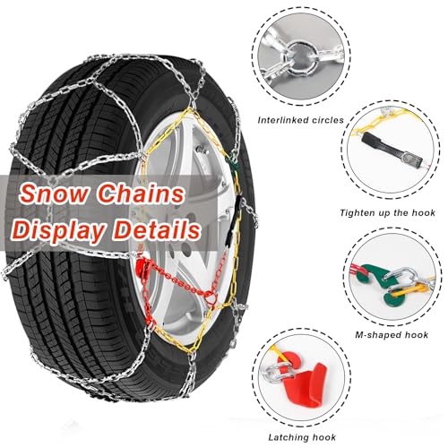 2 PCS Snow Chains for Car Auto Fixing Tightening Snow Tire Chains Multi-Weather Universal Anti Slip Tire Chains - Image 4