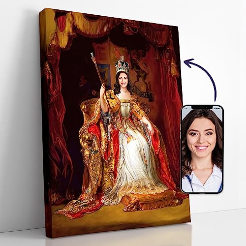 Turn Me Royal Personalized Portrait from Your Photo, Custom Canvas Wall Art as Unique Gift for Women, Turn Her into Royalty (The Royal Highness, 8