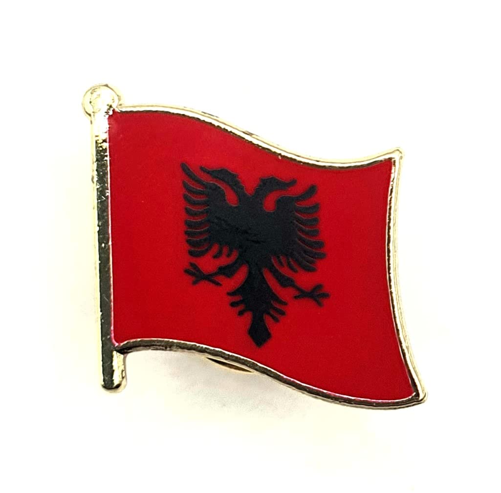 Albania albańska metalowa emalia flaga państwa przypinka odznaka, Metal