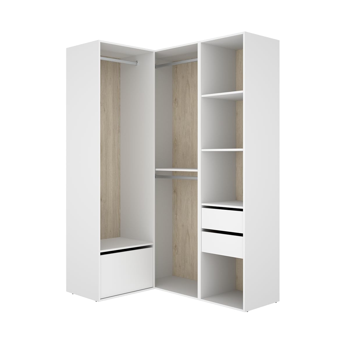 DEKIT Grupo RIMOBEL-Conjunto Armario-VESTIDOR Rincon con Trasera Reversible