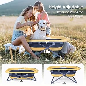Pet Bathtub Collapsible Pet Bath Tub Height Adjustable Portable Dog Cat Bathing Tub for Small Medium Pets-Foldable Pet Shower Tub with Drainage Hole, Yellow, 23.6 x 12.6 x 8.3 Inches Pet Bathtub Collapsible Pet Bath Tub Height Adjustable Portable Dog Cat Bathing Tub for Small Medium Pets-Foldable Pet Shower Tub with Drainage Hole, Yellow, 23.6 x 12.6 x 8.3 Inches