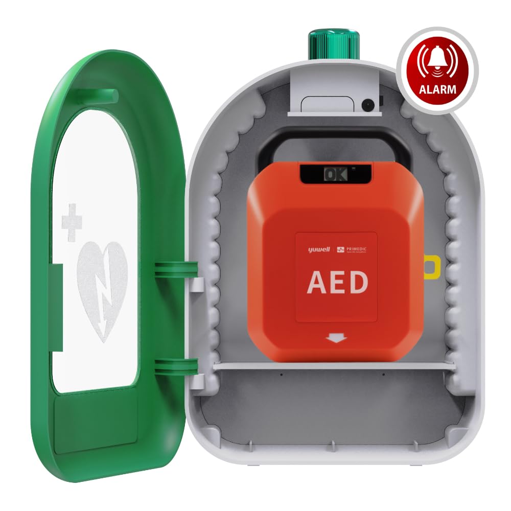 Sportvereine Set, Primedic HeartSave Y, Erste Hilfe Defibrillator mit manueller Schockabgabe, (Made in Germany & 8 Jahre Herstellergarantie*) zzgl. Innenwandkasten