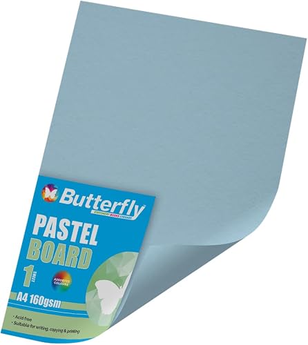 Butterfly A4 160GSM Singles Wrapped Pastel Board, Blue