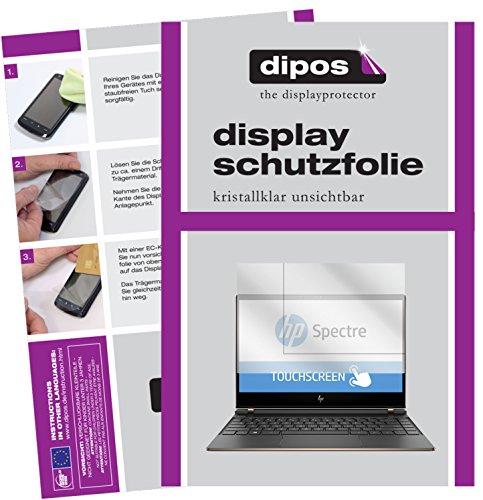 dipos I 2X Schutzfolie klar kompatibel mit HP Spectre 13-af033ng Folie Bildschirmschutzfolie