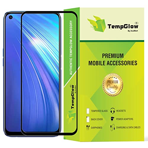 Image of Screen Protector for Realme 7 (Black) Tempered Glass Edge-to-Edge 6D Screen Guard With Installation Kit