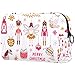 Marionnette De Dessin Animé Trousse De Maquillage Voyage Grand Sac Cosmétique Étui Porte-Brosse Maquillage Sacs De Toilette en Cuir pour Femmes 18.5x7.5x13cm