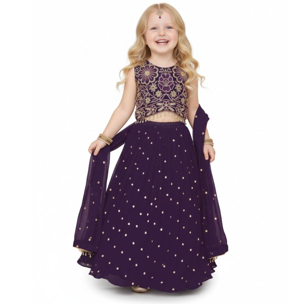 A.T.U.N. (ALL THINGS UBER NICE) Zardozi Thread Work Embroidered 3 Piece Crinkled Lehenga Set with Dupatta and Padded Choli Top for Girls (Unstitched Sleeves Included) | Designer Festive Ethnic Wear A.T.U.N. (ALL THINGS UBER NICE) Zardozi Thread Work Embroidered 3 Piece Crinkled Lehenga Set with Dupatta and Padded Choli Top for Girls (Unstitched Sleeves Included) | Designer Festive Ethnic Wear