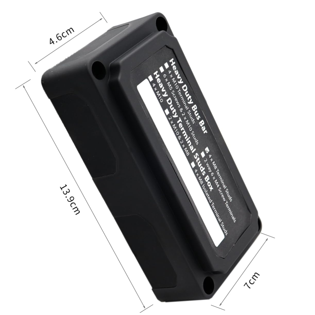 48V Dc Power Distribution Block with Cover for Car Boat Removable Wiring Module High Rated Bus Bar Black Automotive Junction Box for Efficient Power Management