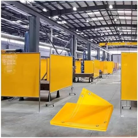 Transparent Welding Screen - Fire Resistant, Grommeted Safety Shield for Industrial Use, Heavy Duty, Clear Privacy Barrier for Welding and Fabrication