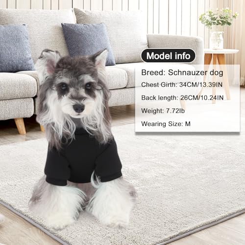 Image of 2 Pack Dog Hoodie Warm Hood Dog Sweater Cold Weather Small Dogs Sweatshirt Comfort Pet Clothes for Small Medium Dogs with Pockets (Black+Grey, M (Back: 11.4 inch, Chest: 16.9 inch))