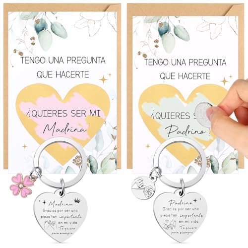 Nezyo Presente para Madrinha e Padrinho Porta-chaves Queres Ser a Minha Madrinha e Padrinho Cartões Queres Obrigado por Seres uma Peça Tão Importante Cartões Anúncio de Gravidez Comunhão, Como